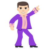 Man Dancing: Light Skin Tone on JoyPixels 3.1