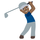 Man Golfing: Medium-Dark Skin Tone on JoyPixels 3.1