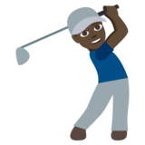 Man Golfing: Dark Skin Tone on JoyPixels 3.1