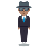 Person in Suit Levitating: Medium Skin Tone on JoyPixels 3.1