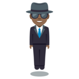 Person in Suit Levitating: Medium-Dark Skin Tone on JoyPixels 3.1