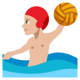 Man Playing Water Polo: Medium-Light Skin Tone on JoyPixels 3.1