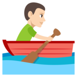 Man Rowing Boat: Light Skin Tone on JoyPixels 3.1
