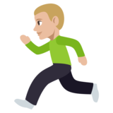 Man Running: Medium-Light Skin Tone on JoyPixels 3.1