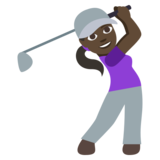 Woman Golfing: Dark Skin Tone on JoyPixels 3.1