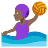 Woman Playing Water Polo: Medium-Dark Skin Tone on JoyPixels 3.1