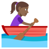 Woman Rowing Boat: Medium-Dark Skin Tone on JoyPixels 3.1