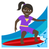 Woman Surfing: Dark Skin Tone on JoyPixels 3.1