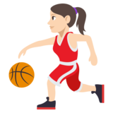 Woman Bouncing Ball: Light Skin Tone on JoyPixels 3.1
