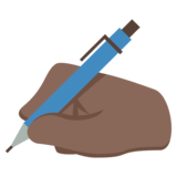 Writing Hand: Dark Skin Tone on JoyPixels 2.0
