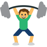 Person Lifting Weights on JoyPixels 1.0