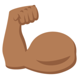Flexed Biceps: Medium-Dark Skin Tone on JoyPixels 2.2