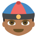 Person with Skullcap: Medium-Dark Skin Tone on JoyPixels 2.2