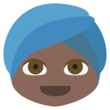 Person Wearing Turban: Dark Skin Tone on JoyPixels 2.2
