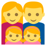 Family: Man, Woman, Girl, Girl on JoyPixels 2.2.4