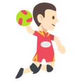 Person Playing Handball: Light Skin Tone on JoyPixels 2.2.4