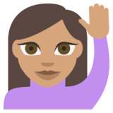 Person Raising Hand: Medium Skin Tone on JoyPixels 2.2.4