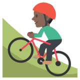 Person Mountain Biking: Dark Skin Tone on JoyPixels 2.2.4