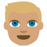Person: Medium Skin Tone, Blond Hair on JoyPixels 2.2.4