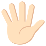 Hand with Fingers Splayed: Light Skin Tone on JoyPixels 2.2.4