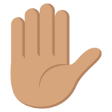 Raised Hand: Medium Skin Tone on JoyPixels 2.2.4