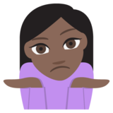 Person Shrugging: Dark Skin Tone on JoyPixels 2.2.4