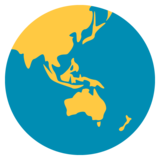 Globe Showing Asia-Australia on JoyPixels 2.2.5
