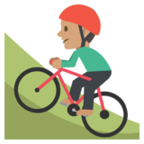 Person Mountain Biking: Medium Skin Tone on JoyPixels 2.2.5