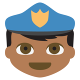 Police Officer: Medium-Dark Skin Tone on JoyPixels 2.2.5