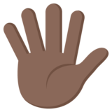 Hand with Fingers Splayed: Dark Skin Tone on JoyPixels 2.2.5