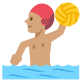 Person Playing Water Polo: Medium Skin Tone on JoyPixels 2.2.5