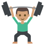 Person Lifting Weights: Medium Skin Tone on JoyPixels 2.2.5