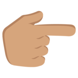 Backhand Index Pointing Right: Medium Skin Tone on JoyPixels 2.2.5