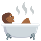 Person Taking Bath: Medium-Dark Skin Tone on JoyPixels 3.0