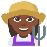 Woman Farmer: Dark Skin Tone on JoyPixels 3.0