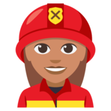 Woman Firefighter: Medium Skin Tone on JoyPixels 3.0