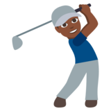Man Golfing: Dark Skin Tone on JoyPixels 3.0