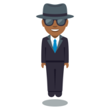 Person in Suit Levitating: Medium-Dark Skin Tone on JoyPixels 3.0