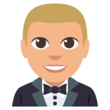 Person in Tuxedo: Medium-Light Skin Tone on JoyPixels 3.0