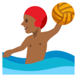 Man Playing Water Polo: Medium-Dark Skin Tone on JoyPixels 3.0