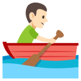 Man Rowing Boat: Light Skin Tone on JoyPixels 3.0