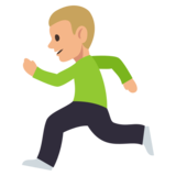 Man Running: Medium-Light Skin Tone on JoyPixels 3.0