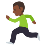 Man Running: Dark Skin Tone on JoyPixels 3.0
