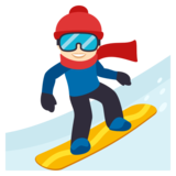 Snowboarder: Light Skin Tone on JoyPixels 3.0
