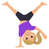 Woman Cartwheeling: Medium-Light Skin Tone on JoyPixels 3.0