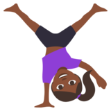 Woman Cartwheeling: Dark Skin Tone on JoyPixels 3.0