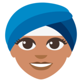 Woman Wearing Turban: Medium Skin Tone on JoyPixels 3.0