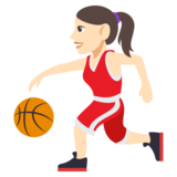 Woman Bouncing Ball: Light Skin Tone on JoyPixels 3.0