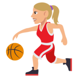 Woman Bouncing Ball: Medium-Light Skin Tone on JoyPixels 3.0