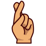 Crossed Fingers: Medium Skin Tone on emojidex 1.0.33